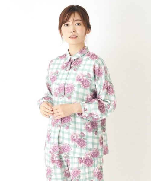 LAURA ASHLEY（ローラアシュレイ）の「【UK本国一推し柄】バーンズフィールド 柄 プリントガーゼシャツ（シャツ/ブラウス・レディース・グリーン系その他2・00）」の4枚目の写真