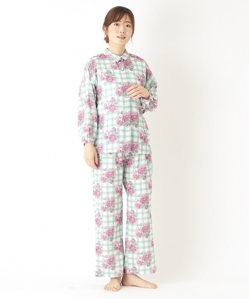 LAURA ASHLEY（ローラアシュレイ）の「【UK本国一推し柄】バーンズフィールド 柄 プリントガーゼシャツ（シャツ/ブラウス・レディース・グリーン系その他2・00）」の5枚目の写真