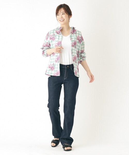 LAURA ASHLEY（ローラアシュレイ）の「【UK本国一推し柄】バーンズフィールド 柄 プリントガーゼシャツ（シャツ/ブラウス・レディース・グリーン系その他2・00）」の6枚目の写真