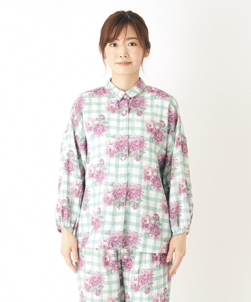 LAURA ASHLEY（ローラアシュレイ）の「【UK本国一推し柄】バーンズフィールド 柄 プリントガーゼシャツ（シャツ/ブラウス・レディース・グリーン系その他2・00）」の8枚目の写真