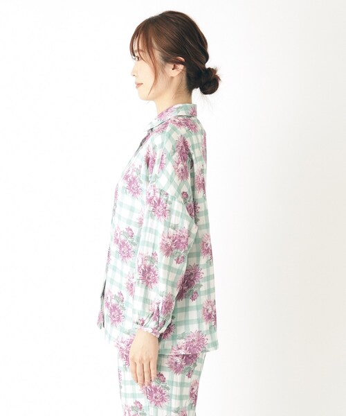 LAURA ASHLEY（ローラアシュレイ）の「【UK本国一推し柄】バーンズフィールド 柄 プリントガーゼシャツ（シャツ/ブラウス・レディース・グリーン系その他2・00）」の9枚目の写真