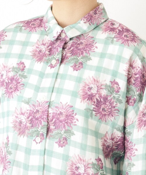 LAURA ASHLEY（ローラアシュレイ）の「【UK本国一推し柄】バーンズフィールド 柄 プリントガーゼシャツ（シャツ/ブラウス・レディース・グリーン系その他2・00）」の11枚目の写真