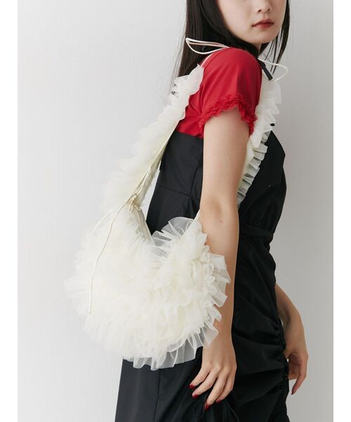 jouetie（ジュエティ）の「チュールショルダーバッグ（ショルダーバッグ・レディース・レッド/アイボリー/その他1・FREE）」の17枚目の写真