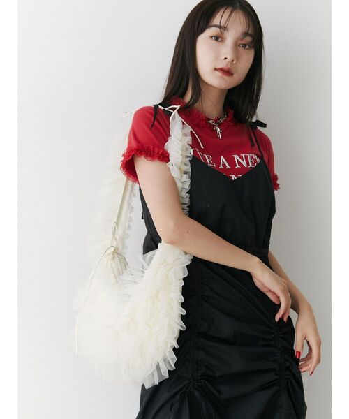 jouetie（ジュエティ）の「チュールショルダーバッグ（ショルダーバッグ・レディース・レッド/アイボリー/その他1・FREE）」の19枚目の写真