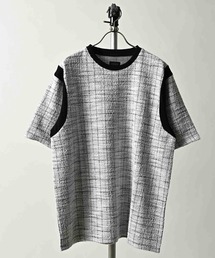 MMMM（エムエムエムエム）の「MMMM/カットツイード アームホールラインTEE（Tシャツ/カットソー・メンズ）」