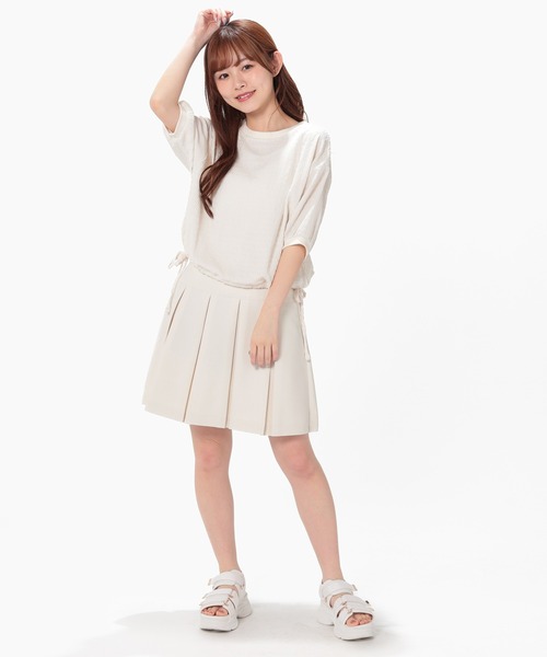 Honeys（ハニーズ）の「プリーツミニスカート（スカート・レディース・アイボリー/ブラック/チャコールグレー・SS/S/M/L/LL）」の4枚目の写真