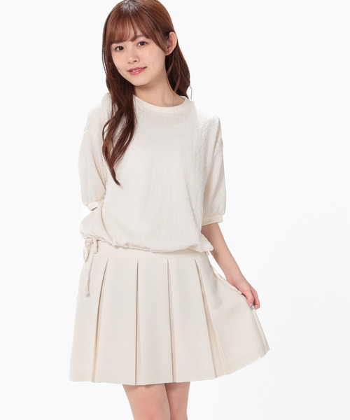 Honeys（ハニーズ）の「プリーツミニスカート（スカート・レディース・アイボリー/ブラック/チャコールグレー・SS/S/M/L/LL）」の5枚目の写真