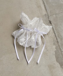 レース リボン ハング シュシュ