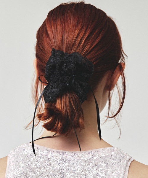 GOLDY（ゴールディ）の「レース リボン ハング シュシュ（シュシュ・レディース・ブラック/ピンク/レッド/ホワイト・FREE）」の2枚目の写真