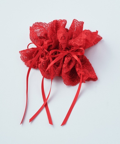 GOLDY（ゴールディ）の「レース リボン ハング シュシュ（シュシュ・レディース・ブラック/ピンク/レッド/ホワイト・FREE）」の9枚目の写真