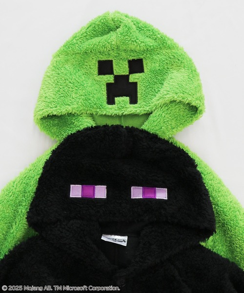 RUGGEDWORKS(ラゲッドワークス)の「《マインクラフト》 キッズ パジャマ フリース なりきりフード(ルームウェア/パジャマ・キッズ・ブラック/グリーン・150/130)」の3枚目の写真