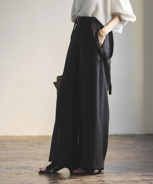 おまとめ３点 noble ファジーリネンロングサスペンダー2wayパンツ　他 Noble（ノーブル）の「《追加》ファジーリネンサスペンダー2wayパンツ