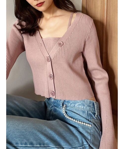 RESEXXY（リゼクシー）の「フレアスリーブレイヤードニット（ニット/セーター・レディース・ホワイト/ピンク/ブラック・FREE）」の3枚目の写真