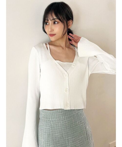 RESEXXY（リゼクシー）の「フレアスリーブレイヤードニット（ニット/セーター・レディース・ホワイト/ピンク/ブラック・FREE）」の22枚目の写真