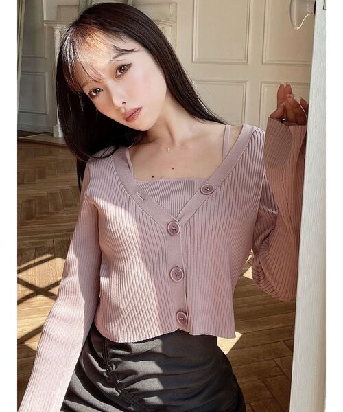 RESEXXY（リゼクシー）の「フレアスリーブレイヤードニット（ニット/セーター・レディース・ホワイト/ピンク/ブラック・FREE）」の17枚目の写真