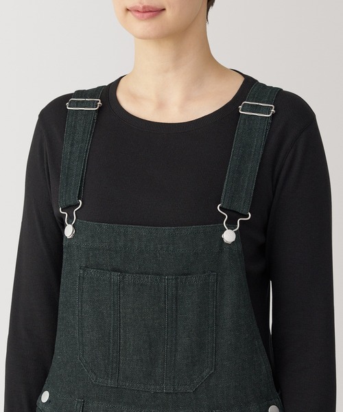 無印良品(ムジルシリョウヒン)の「婦人 木の実から作ったカポック混 デニムオーバーオール 黒(サロペット/オーバーオール・レディース・ブラック・XL/L/M/S)」の5枚目の写真