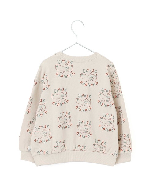 MAKE YOUR DAY(メイクユアデイ)の「探検家オオカミの総柄裏毛トレーナー■80~140cm(スウェット・キッズ・ベージュ/アイボリー・80/120/110/100/90/140/130)」の8枚目の写真