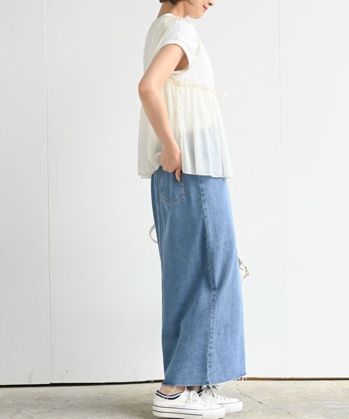 rps（アールピーエス）の「光沢シアーリボンベスト（ベスト・レディース・ブラック/アイボリー/チャコールグレー・フリー）」の7枚目の写真