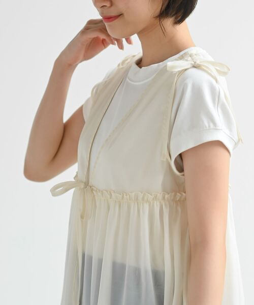 rps（アールピーエス）の「光沢シアーリボンベスト（ベスト・レディース・ブラック/アイボリー/チャコールグレー・フリー）」の9枚目の写真