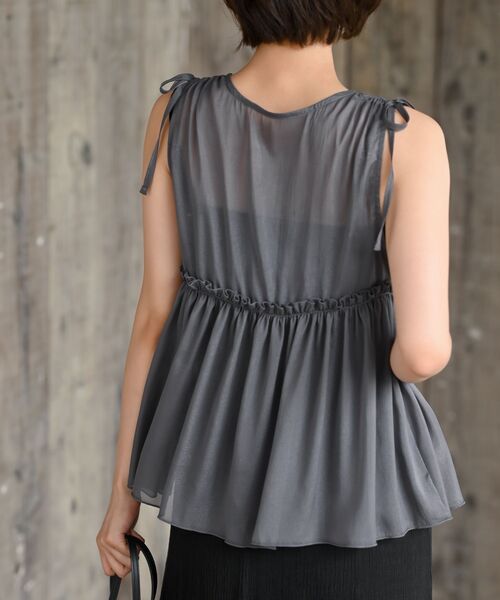 rps（アールピーエス）の「光沢シアーリボンベスト（ベスト・レディース・ブラック/アイボリー/チャコールグレー・フリー）」の18枚目の写真