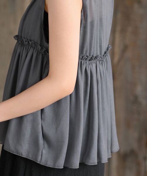 rps（アールピーエス）の「光沢シアーリボンベスト（ベスト・レディース・ブラック/アイボリー/チャコールグレー・フリー）」の19枚目の写真