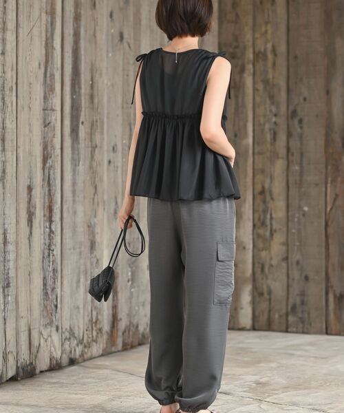 rps（アールピーエス）の「光沢シアーリボンベスト（ベスト・レディース・ブラック/アイボリー/チャコールグレー・フリー）」の22枚目の写真