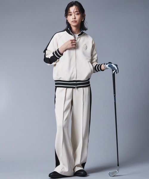 CHIC STYLE(シックスタイル)の「サイドライントラックパンツ <大きいサイズ有>シックスタイルゴルフ (その他パンツ・レディース・ブラック/アイボリー・5L/4L/3L/LL/L/M)」の5枚目の写真