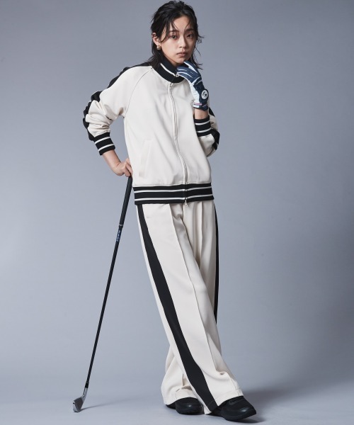 CHIC STYLE(シックスタイル)の「サイドライントラックパンツ <大きいサイズ有>シックスタイルゴルフ (その他パンツ・レディース・ブラック/アイボリー・5L/4L/3L/LL/L/M)」の7枚目の写真
