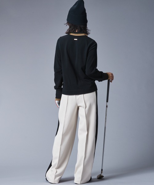 CHIC STYLE(シックスタイル)の「サイドライントラックパンツ <大きいサイズ有>シックスタイルゴルフ (その他パンツ・レディース・ブラック/アイボリー・5L/4L/3L/LL/L/M)」の13枚目の写真