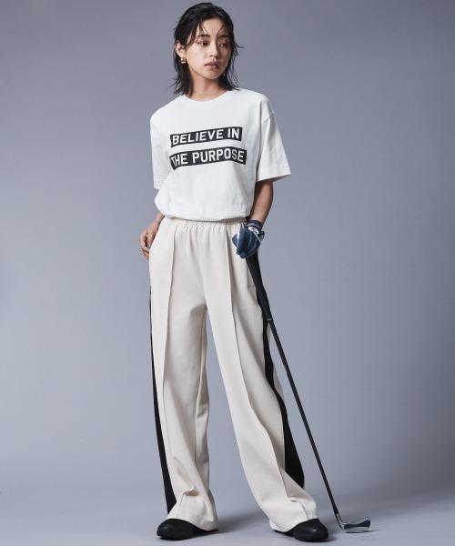 CHIC STYLE(シックスタイル)の「サイドライントラックパンツ <大きいサイズ有>シックスタイルゴルフ (その他パンツ・レディース・ブラック/アイボリー・5L/4L/3L/LL/L/M)」の15枚目の写真