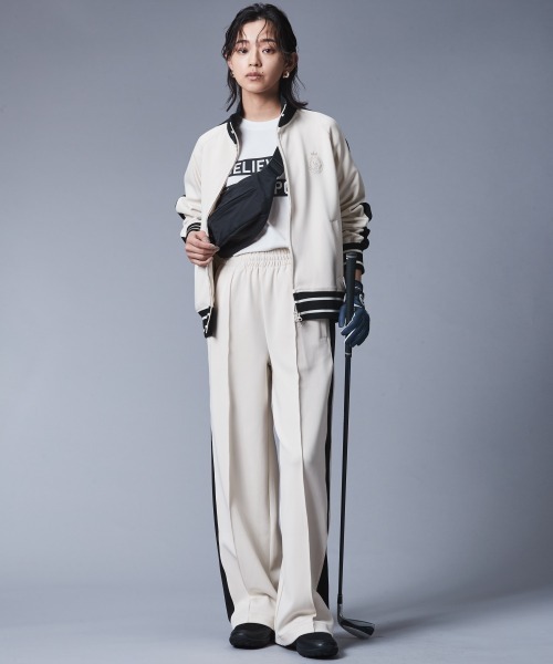 CHIC STYLE(シックスタイル)の「サイドライントラックパンツ <大きいサイズ有>シックスタイルゴルフ (その他パンツ・レディース・ブラック/アイボリー・5L/4L/3L/LL/L/M)」の19枚目の写真