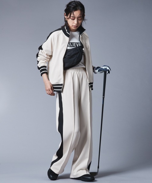 CHIC STYLE(シックスタイル)の「サイドライントラックパンツ <大きいサイズ有>シックスタイルゴルフ (その他パンツ・レディース・ブラック/アイボリー・5L/4L/3L/LL/L/M)」の20枚目の写真