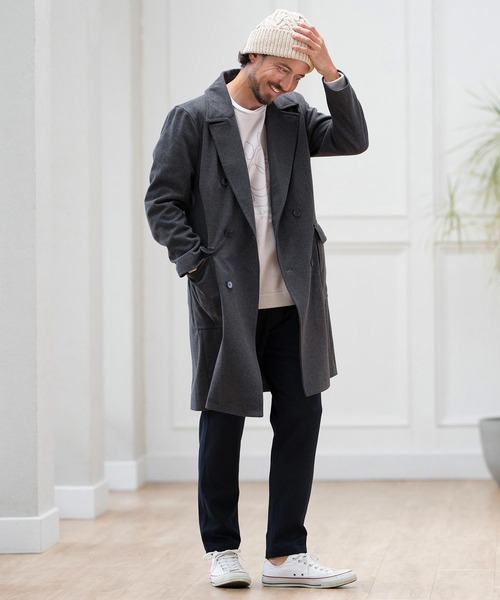 CALL&RESPONSE（コールアンドレスポンス）の「mko12156-ヘリンボーン-ニットキャップ-サイセンタク（ニットキャップ/ビーニー・メンズ・ブラック/ベージュ・FREE）」の6枚目の写真