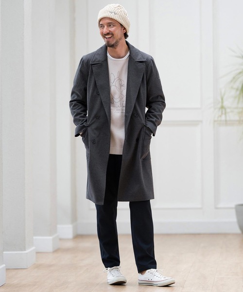 CALL&RESPONSE（コールアンドレスポンス）の「mko12156-ヘリンボーン-ニットキャップ-サイセンタク（ニットキャップ/ビーニー・メンズ・ブラック/ベージュ・FREE）」の7枚目の写真