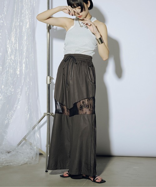 Ezick（エジック）の「Lady mood レース切替トラックパンツ（その他パンツ・レディース・チャコールグレー/ネイビー・FREE）」の10枚目の写真