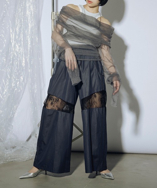 Ezick（エジック）の「Lady mood レース切替トラックパンツ（その他パンツ・レディース・チャコールグレー/ネイビー・FREE）」の18枚目の写真