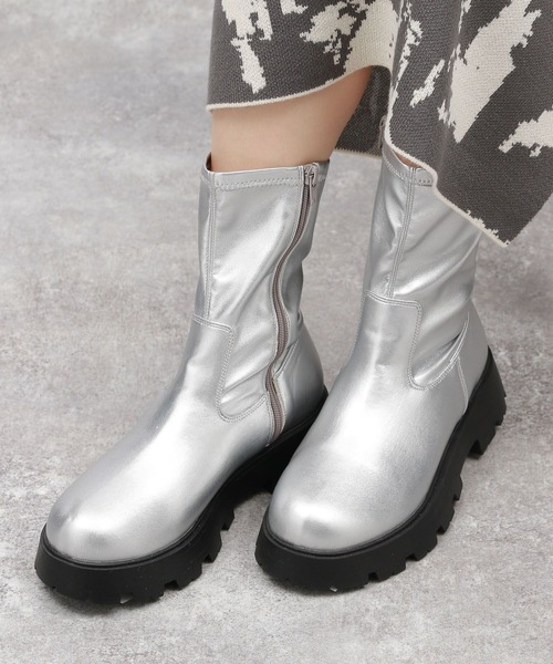 セール】ストレッチ厚底ブーツ / 140354（ブーツ）｜LAKOLE（ラコレ