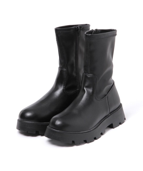 LAKOLE（ラコレ）の「ストレッチ厚底ブーツ / 140354（ブーツ・レディース・ブラック/シルバー・MEDIUM/LARGE）」の2枚目の写真