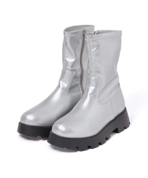 LAKOLE（ラコレ）の「ストレッチ厚底ブーツ / 140354（ブーツ・レディース・ブラック/シルバー・MEDIUM/LARGE）」の6枚目の写真