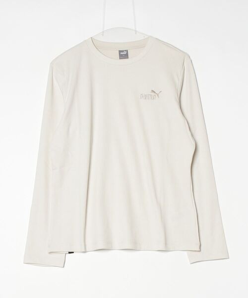 PUMA(プーマ)の「プーマ PUMA ESS ELEVATED LS リブ Tシャツ_(Tシャツ/カットソー・レディース・オフホワイト/ブラック・S/M/L)」の2枚目の写真