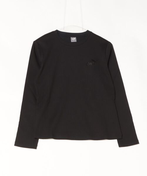 PUMA(プーマ)の「プーマ PUMA ESS ELEVATED LS リブ Tシャツ_(Tシャツ/カットソー・レディース・オフホワイト/ブラック・S/M/L)」の1枚目の写真