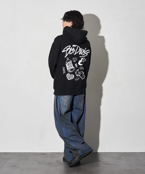 BEN DAVIS（ベンデイビス）の「BEN DAVIS/ベンデイビス 別注 SPRAY LOGO HOODIE(限定展開)（パーカー・メンズ・ブラック/ライトグレー/ネイビー・MEDIUM/LARGE/X-LARGE）」の19枚目の写真