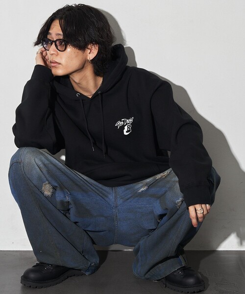 BEN DAVIS（ベンデイビス）の「BEN DAVIS/ベンデイビス 別注 SPRAY LOGO HOODIE(限定展開)（パーカー・メンズ・ブラック/ライトグレー/ネイビー・MEDIUM/LARGE/X-LARGE）」の17枚目の写真