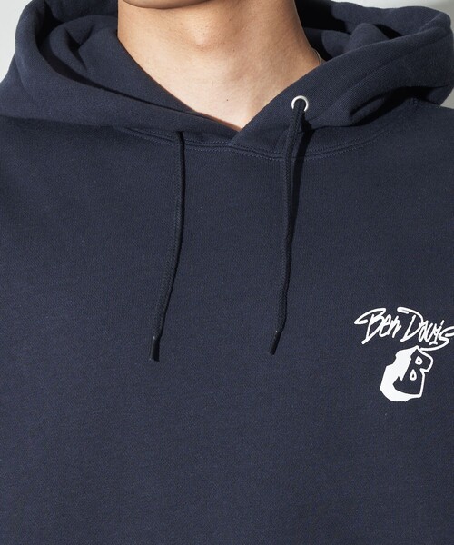 BEN DAVIS（ベンデイビス）の「BEN DAVIS/ベンデイビス 別注 SPRAY LOGO HOODIE(限定展開)（パーカー・メンズ・ブラック/ライトグレー/ネイビー・MEDIUM/LARGE/X-LARGE）」の10枚目の写真