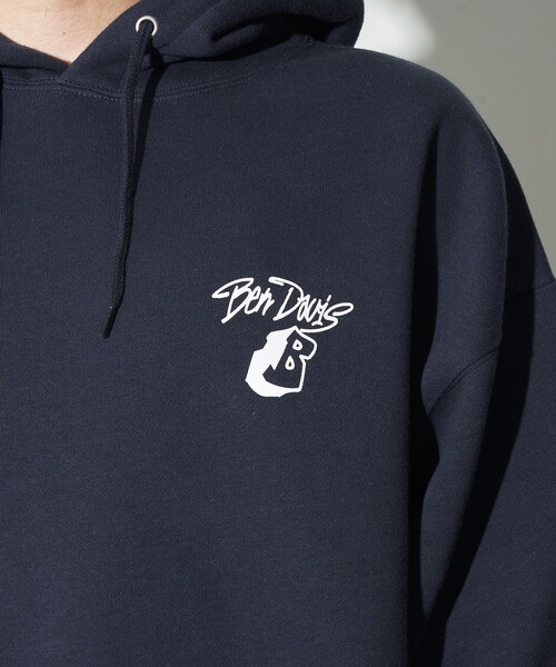 BEN DAVIS（ベンデイビス）の「BEN DAVIS/ベンデイビス 別注 SPRAY LOGO HOODIE(限定展開)（パーカー・メンズ・ブラック/ライトグレー/ネイビー・MEDIUM/LARGE/X-LARGE）」の9枚目の写真
