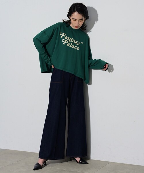 GALLEST（ギャレスト）の「◆ヴィンテージロゴプリントロングTシャツ（Tシャツ/カットソー・レディース・ホワイト/ブラック/グリーン・38）」の9枚目の写真