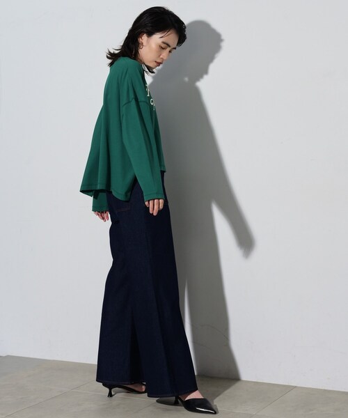 GALLEST（ギャレスト）の「◆ヴィンテージロゴプリントロングTシャツ（Tシャツ/カットソー・レディース・ホワイト/ブラック/グリーン・38）」の10枚目の写真