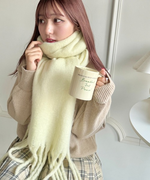 セール】ふわふわボリューム太フリンジマフラー（マフラー）｜Loueme