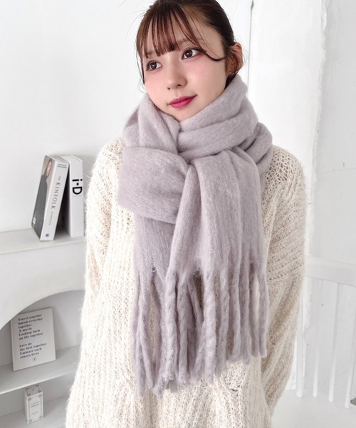 最終値下げ　ホワイト ファー マフラー フリンジ付き 楽天市場】【SALE／20%OFF】【リサイクルポリ】ふわふわ太フリンジ