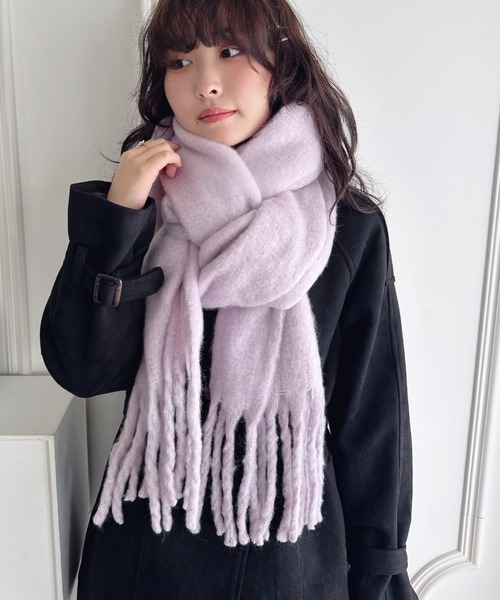 セール】ふわふわボリューム太フリンジマフラー（マフラー）｜Loueme